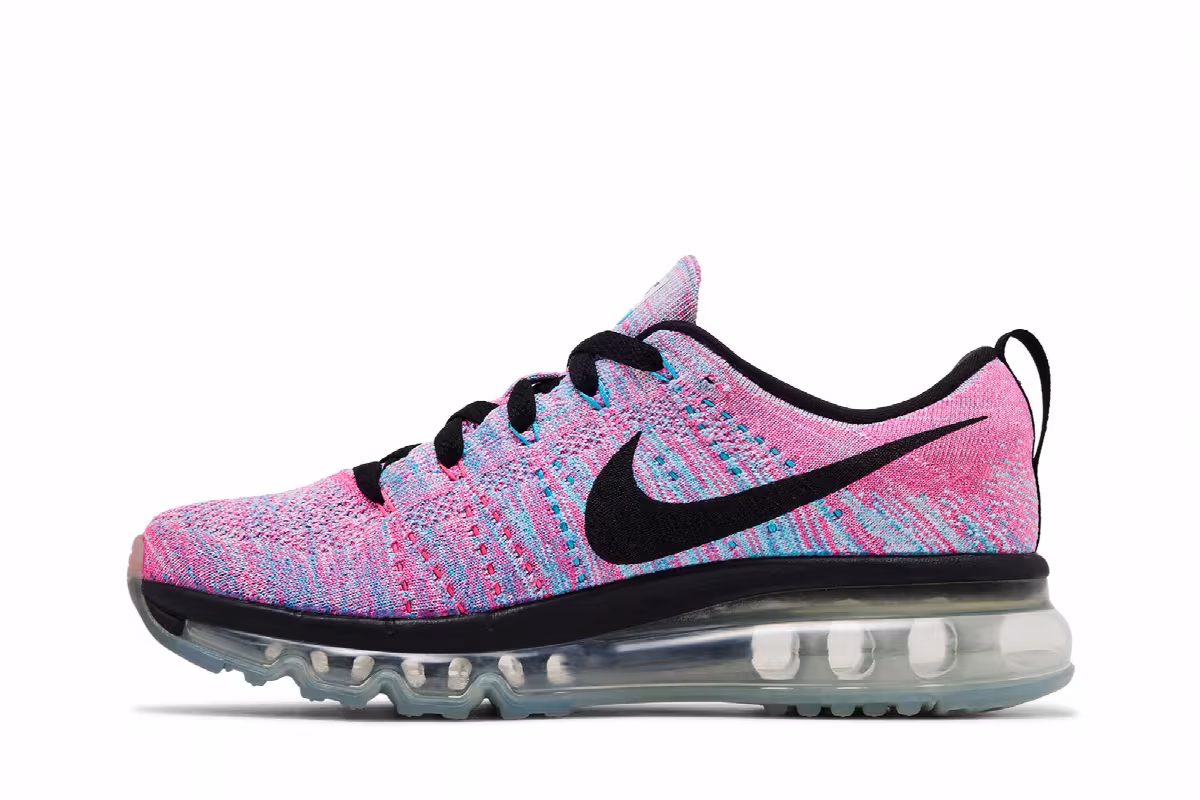 Nike Women's Flyknit Air Max Chlorine Blue Pink Blast, view 4