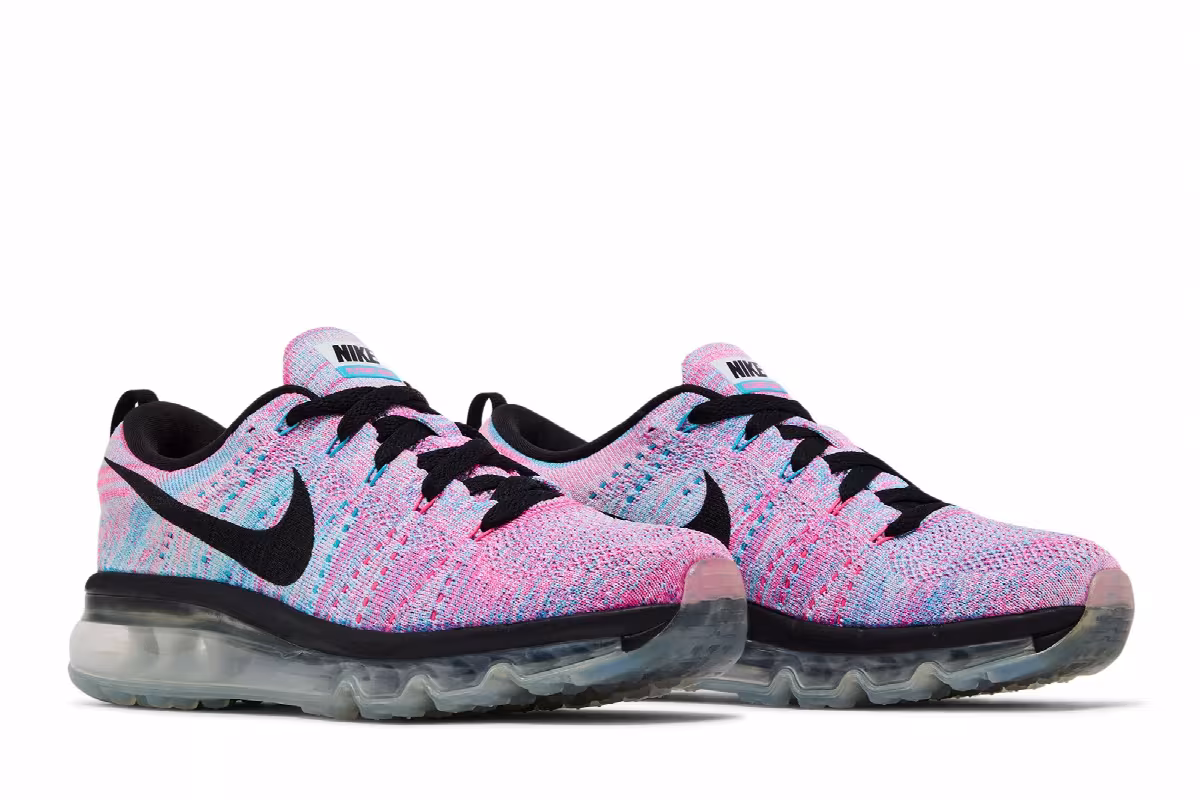 Nike Women's Flyknit Air Max Chlorine Blue Pink Blast, view 9