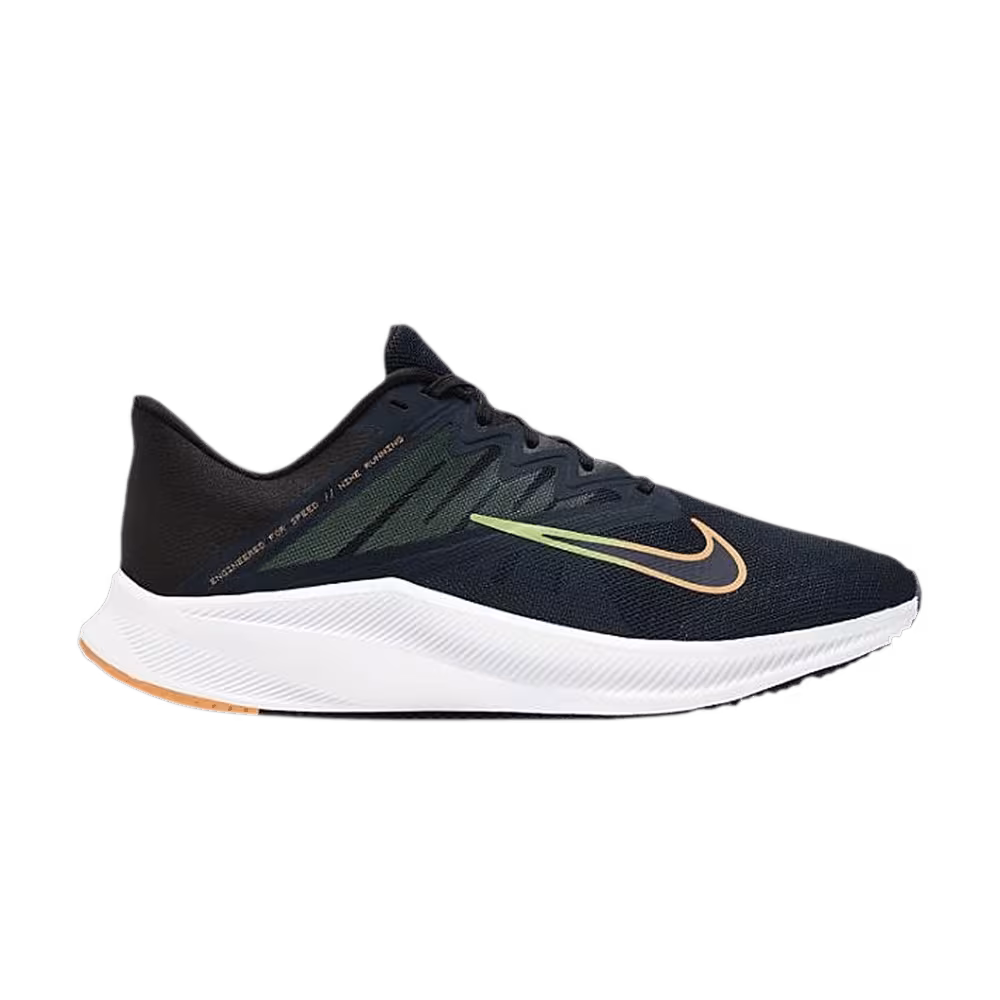 Nike Quest 3 4E Wide Obsidian Orange Lime