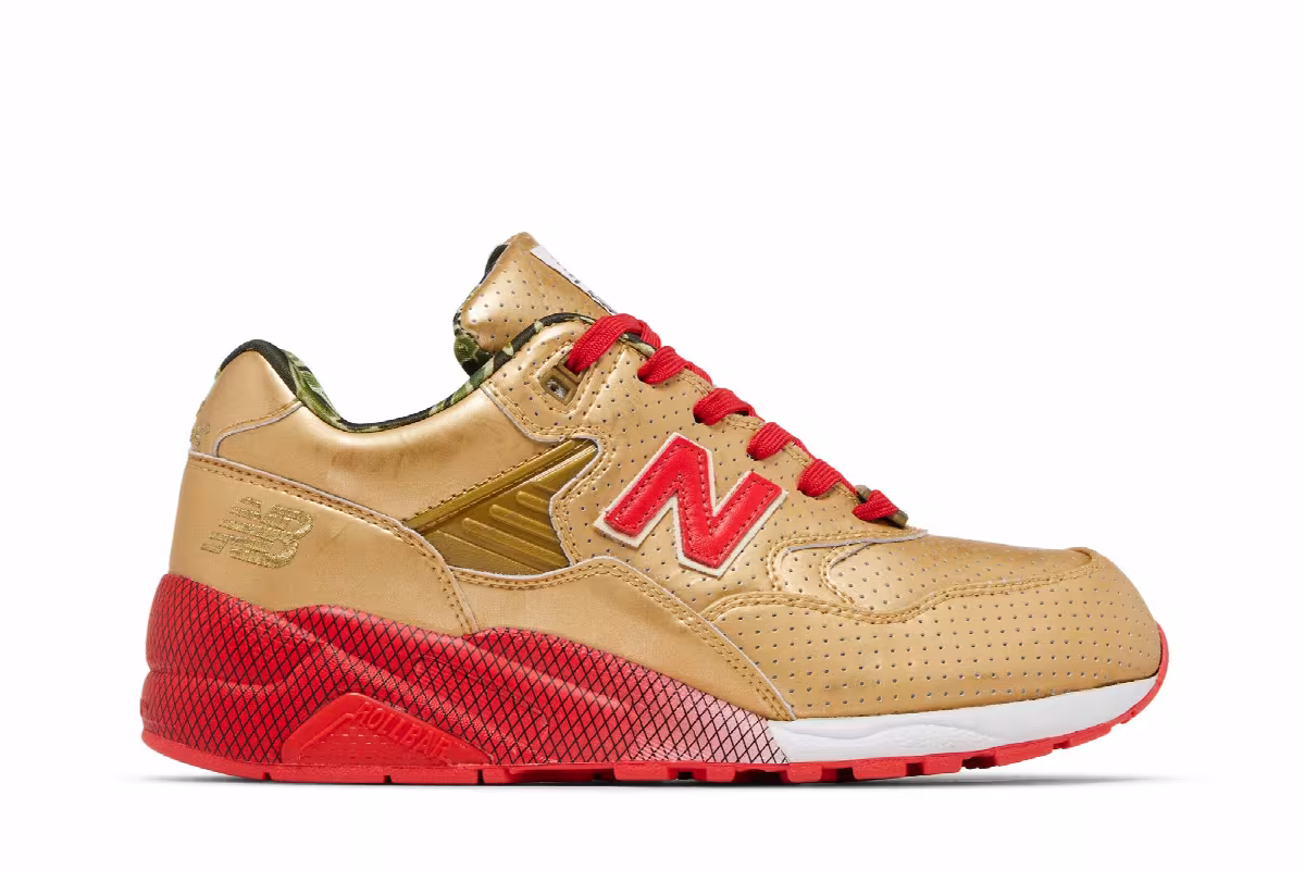 New Balance Hectic x Stussy x Undefeated x 580 Gold Camo, view 2