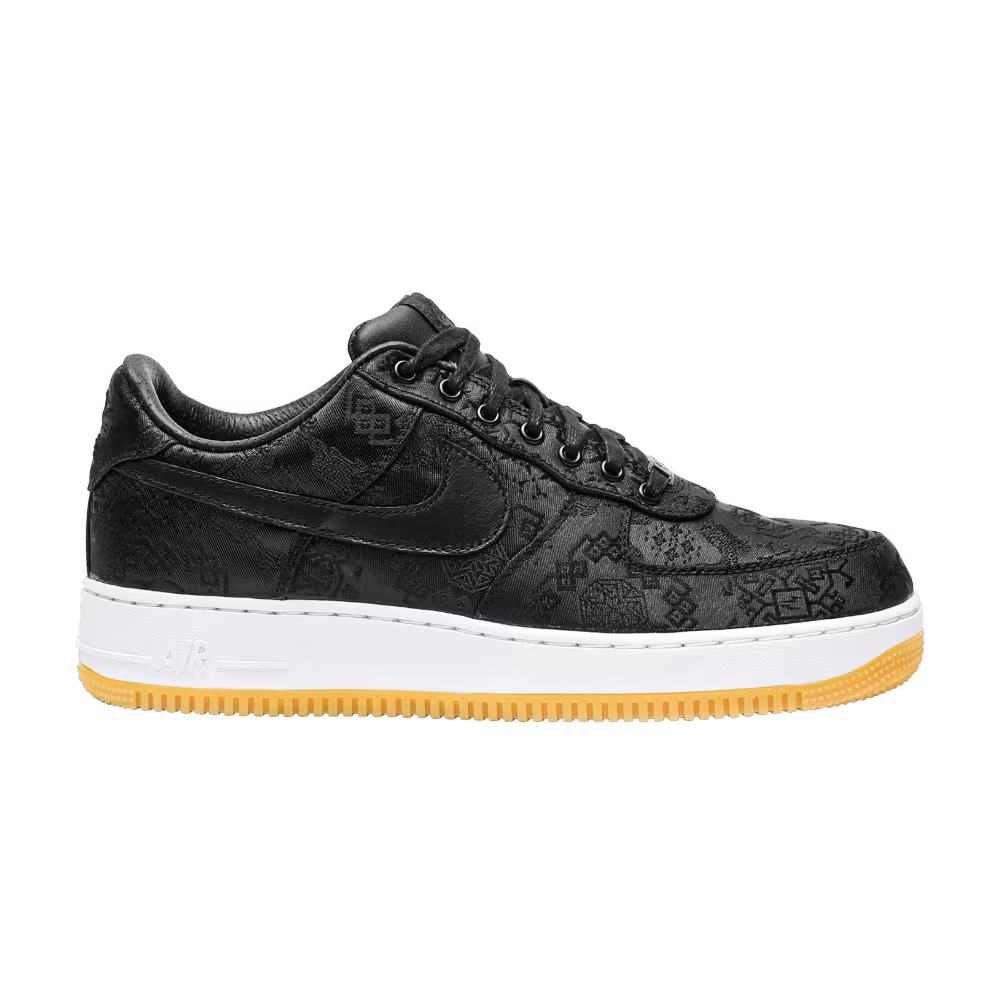 Fragment Design x CLOT x Nike Air Force 1 Black Silk