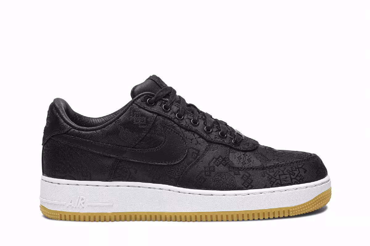 Fragment Design x CLOT x Nike Air Force 1 Black Silk, view 2