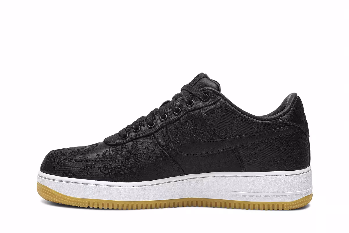 Fragment Design x CLOT x Nike Air Force 1 Black Silk, view 4