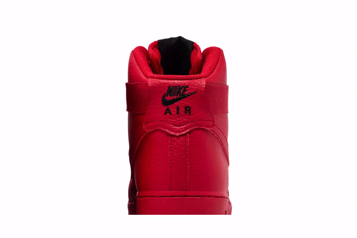 Nike Air Force 1 High University Red Black, view 8