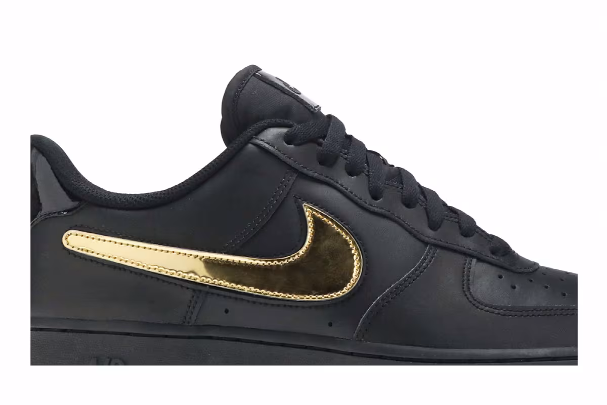 Nike Air Force 1 Low Removable Swoosh - Black Gold, view 3