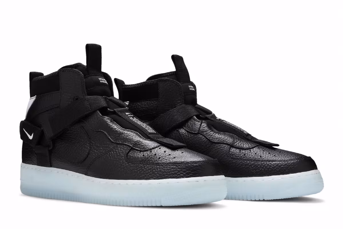 Nike Air Force 1 Mid Utility Black Half Blue, view 9