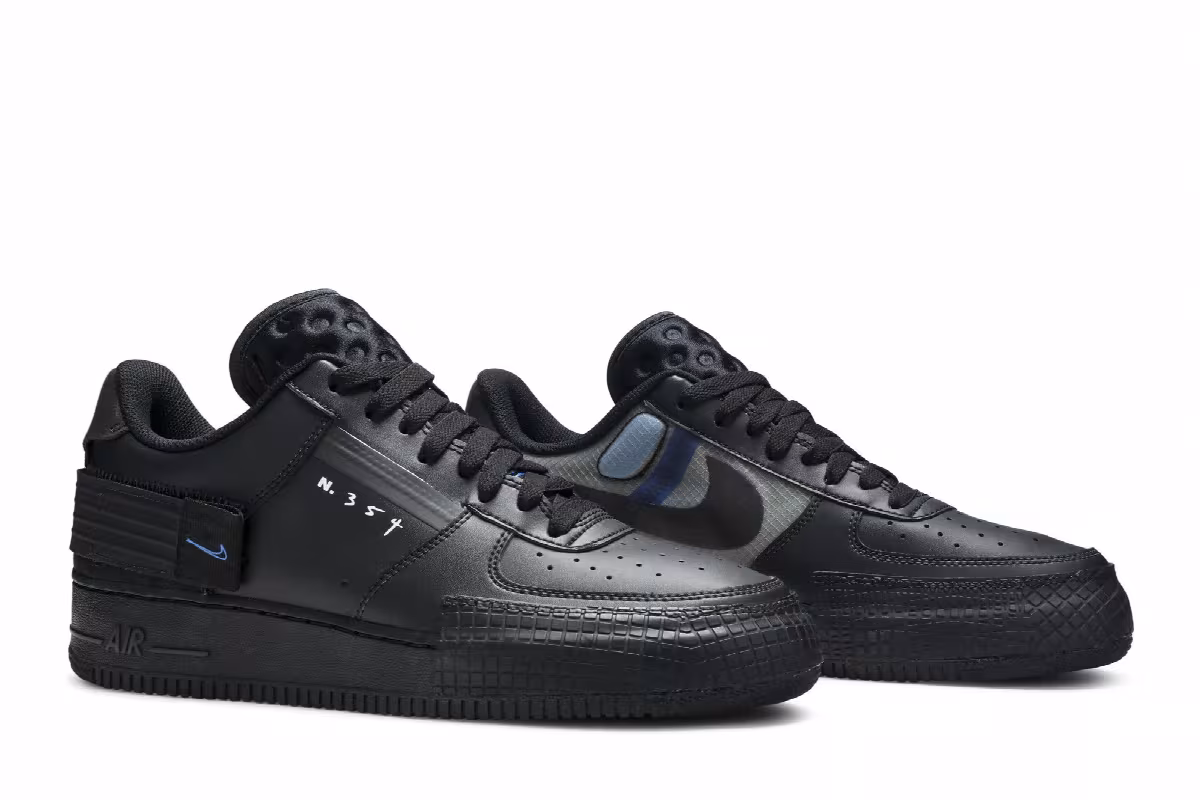 Nike Air Force 1 Type Black Photo Blue, view 9