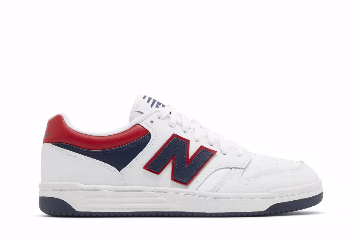 New Balance 480 White Indigo Red, view 2