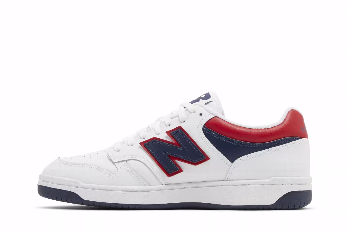New Balance 480 White Indigo Red, view 4