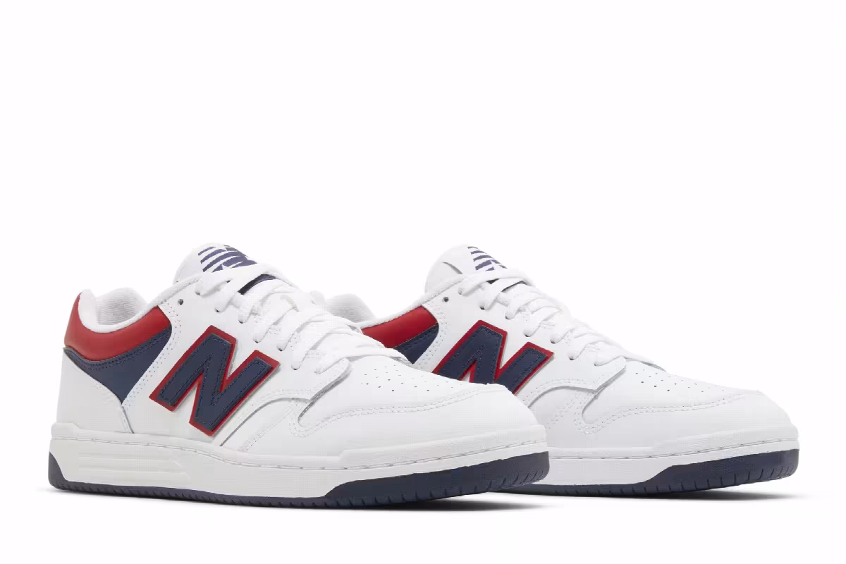 New Balance 480 White Indigo Red, view 9