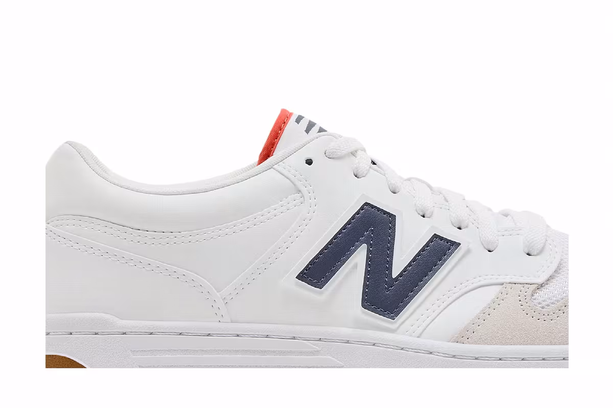 New Balance 480 White Dark Arctic Grey Gulf Red, view 3