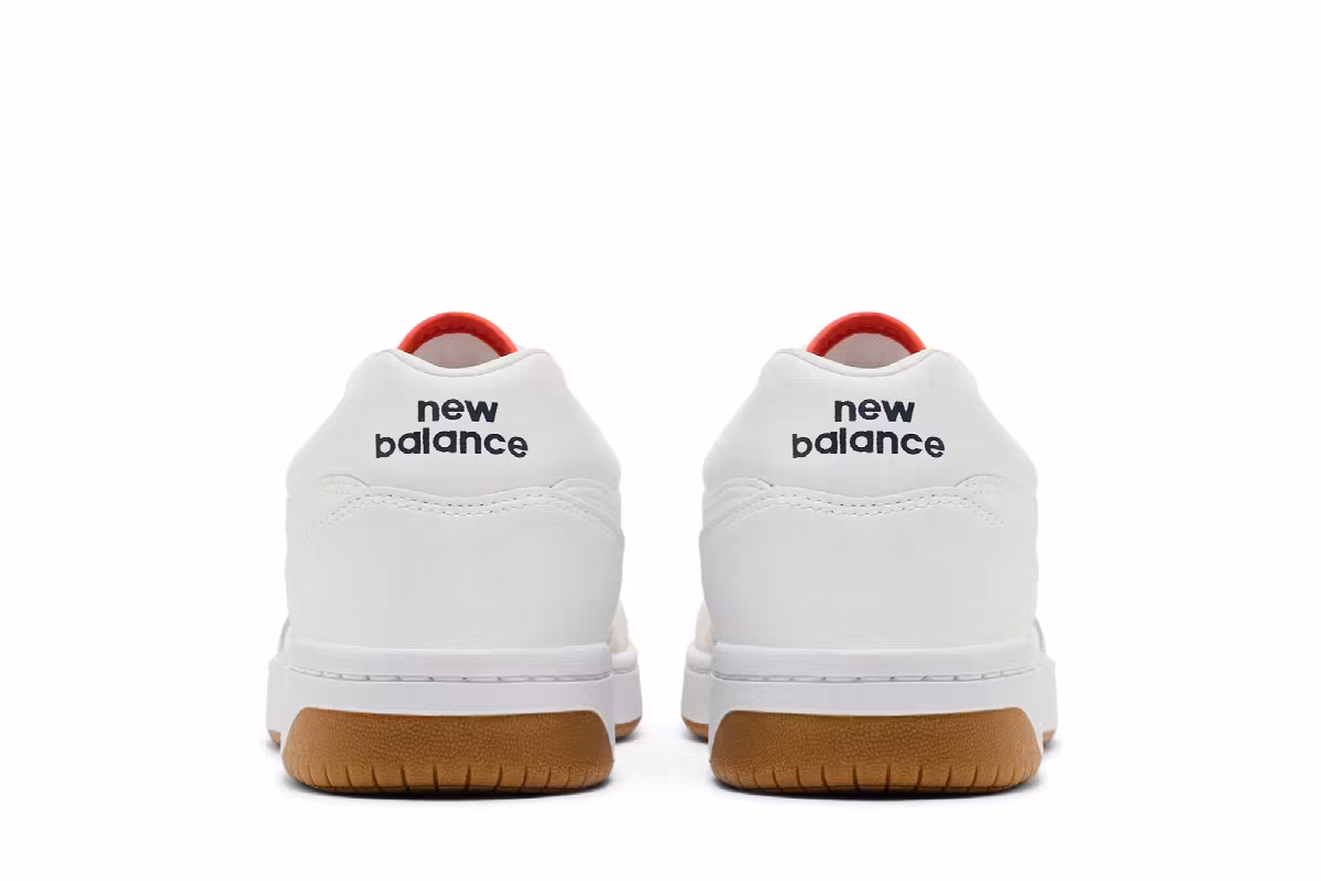New Balance 480 White Dark Arctic Grey Gulf Red, view 7