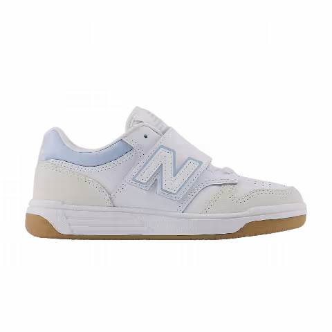 New Balance 480 Hook & Loop Little Kid Wide 'White Light Chrome Blue'
