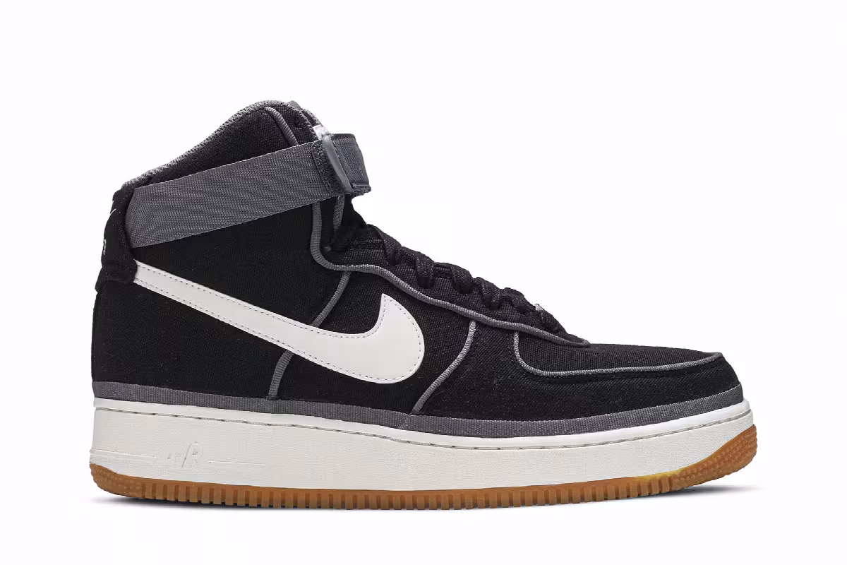 Nike Air Force 1 High 07 LV8 Black Orange Gum, view 2