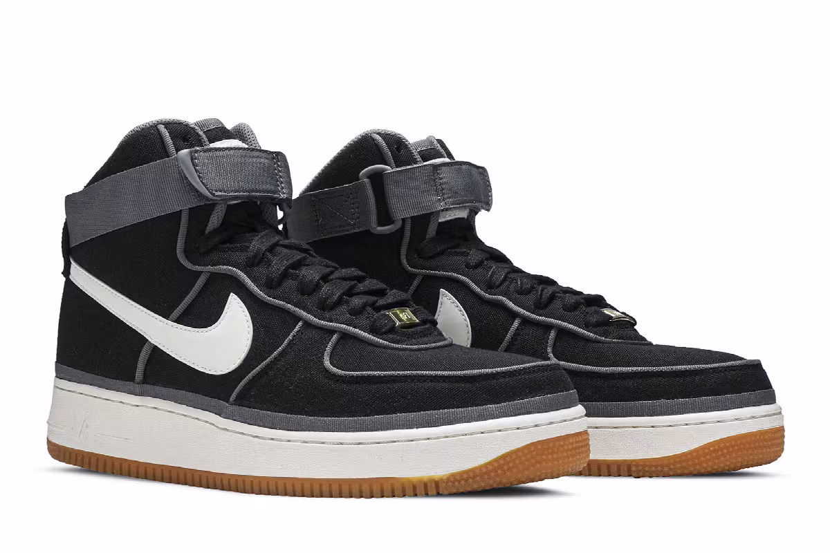 Nike Air Force 1 High 07 LV8 Black Orange Gum, view 9