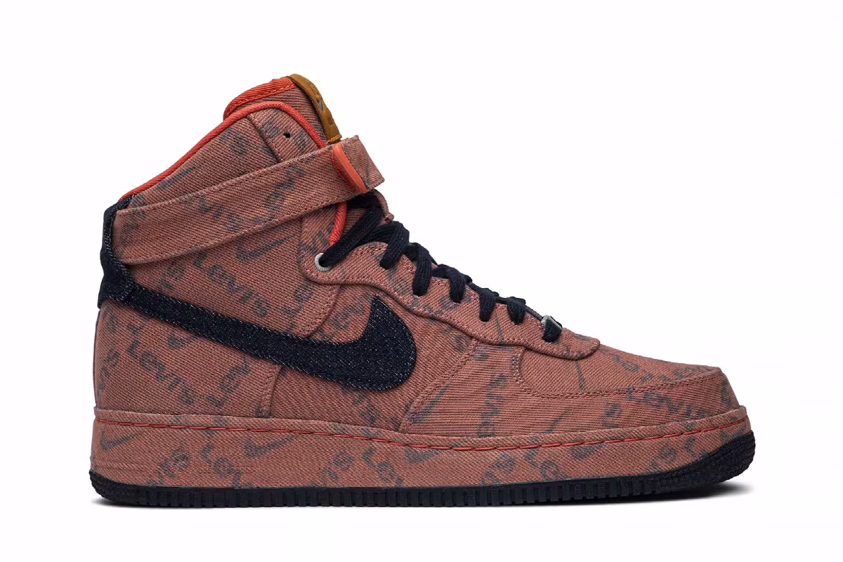 Levi's x Nike By You x Air Force 1 High Exclusive Denim, view 2