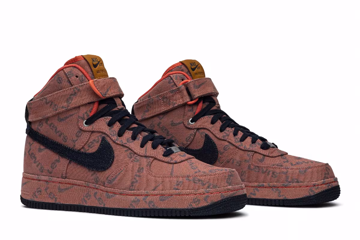 Levi's x Nike By You x Air Force 1 High Exclusive Denim, view 9