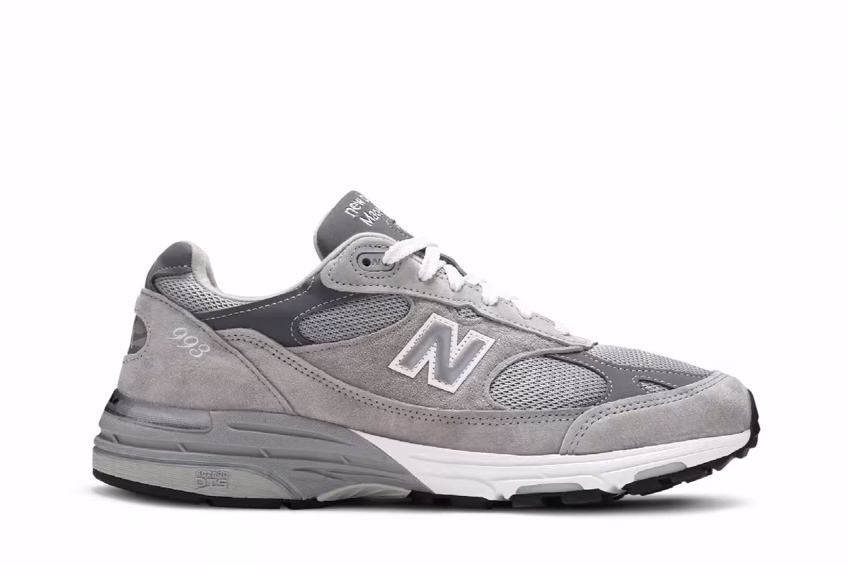 New Balance 993 Made in USA 2E Wide Grey White, view 2