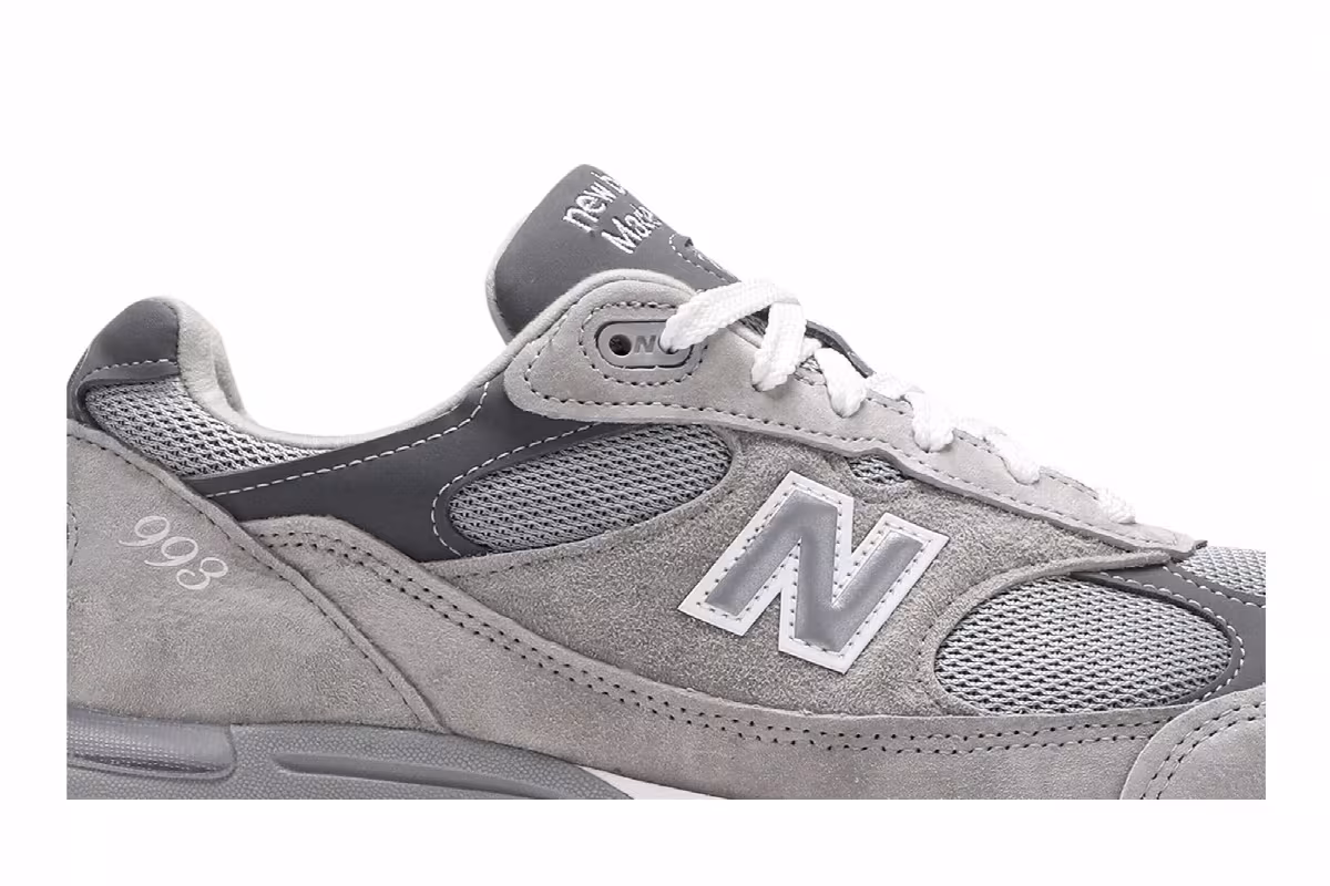 New Balance 993 Made in USA 2E Wide Grey White, view 3