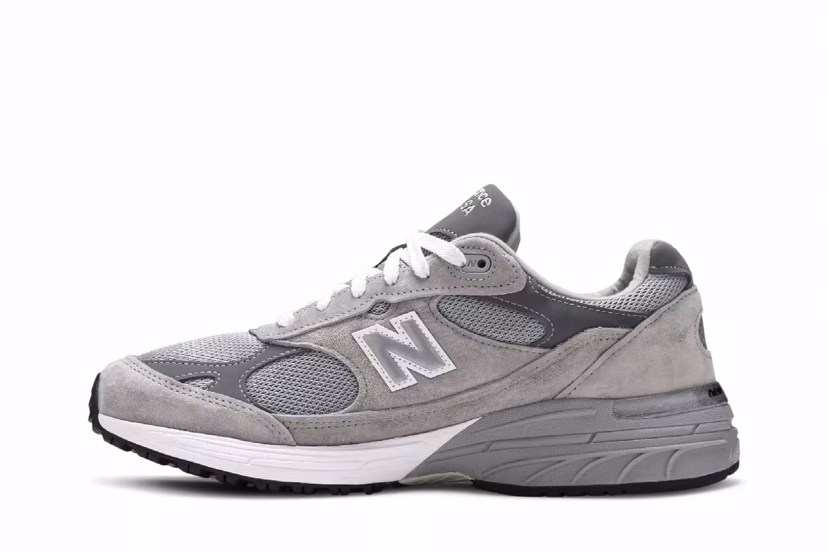 New Balance 993 Made in USA 2E Wide Grey White, view 4