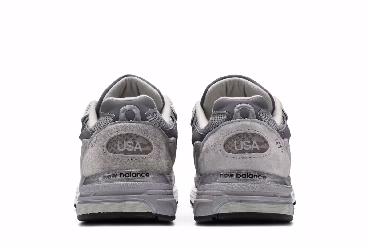 New Balance 993 Made in USA 2E Wide Grey White, view 7