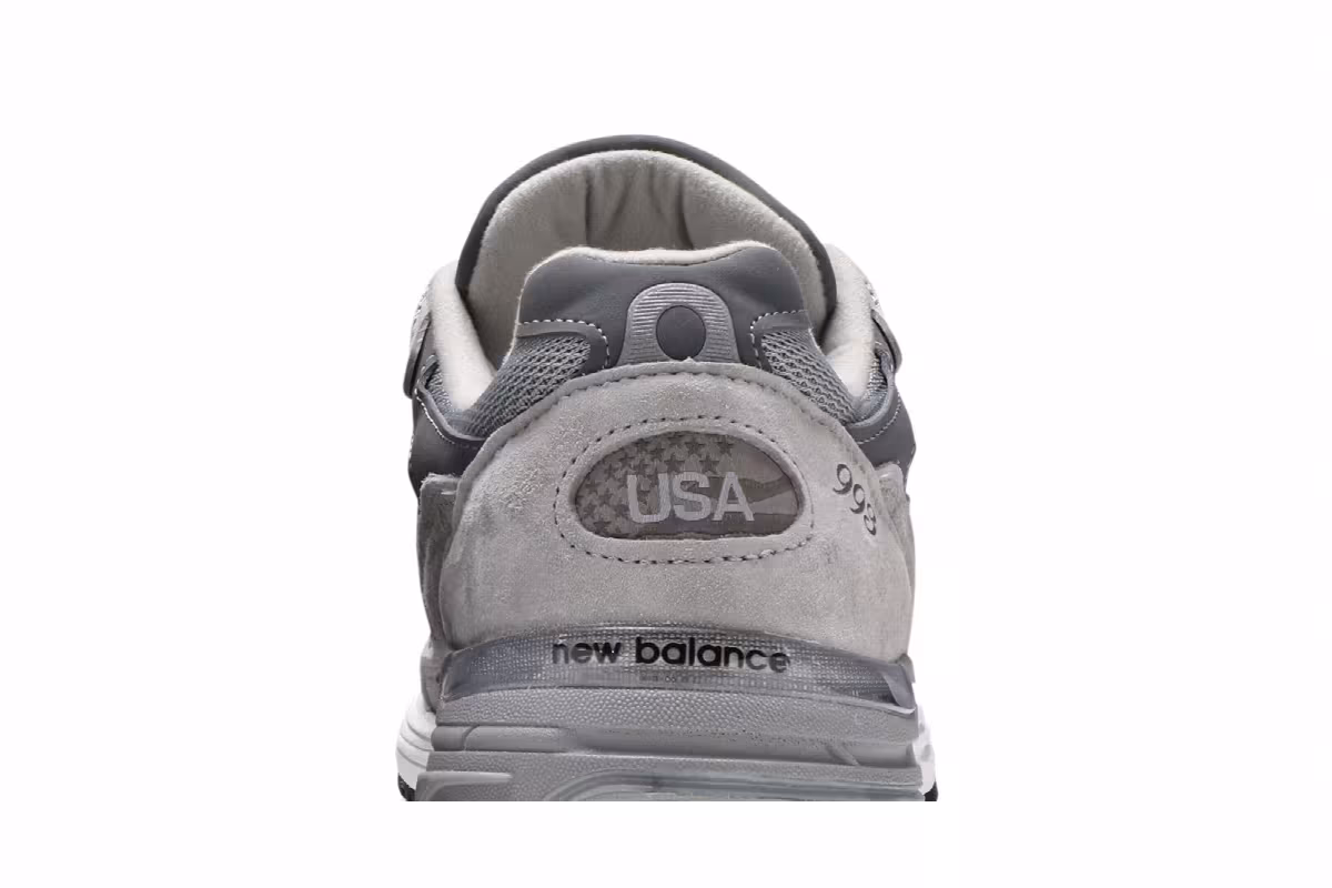 New Balance 993 Made in USA 2E Wide Grey White, view 8
