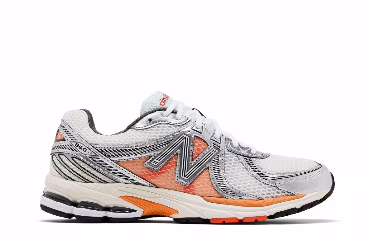 Aimé Leon Dore x New Balance 860v2 White Orange, view 2