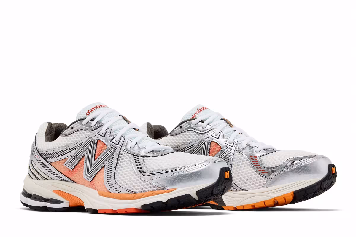 Aimé Leon Dore x New Balance 860v2 White Orange, view 9