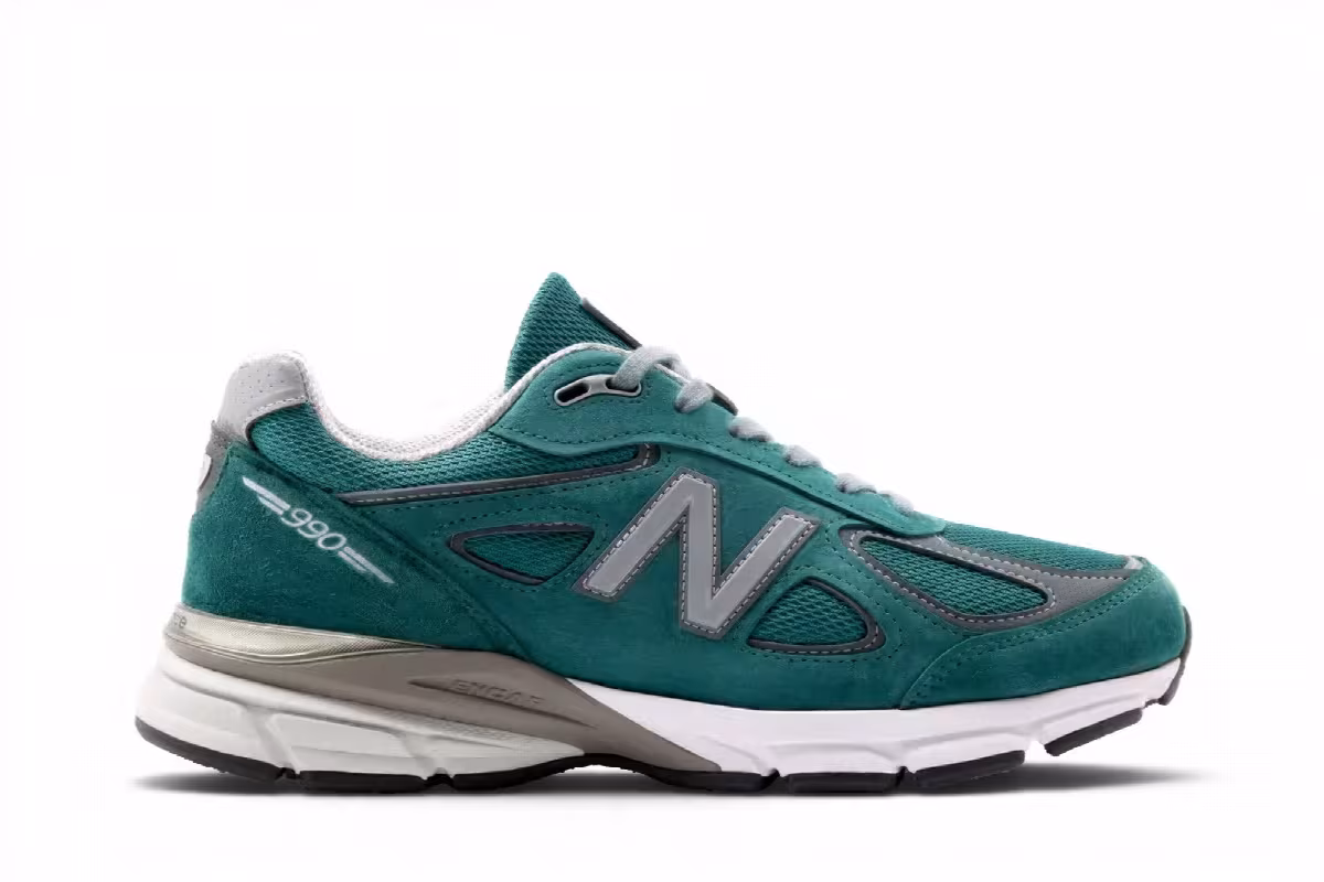 New Balance 990v4 Made In USA Teal, view 2