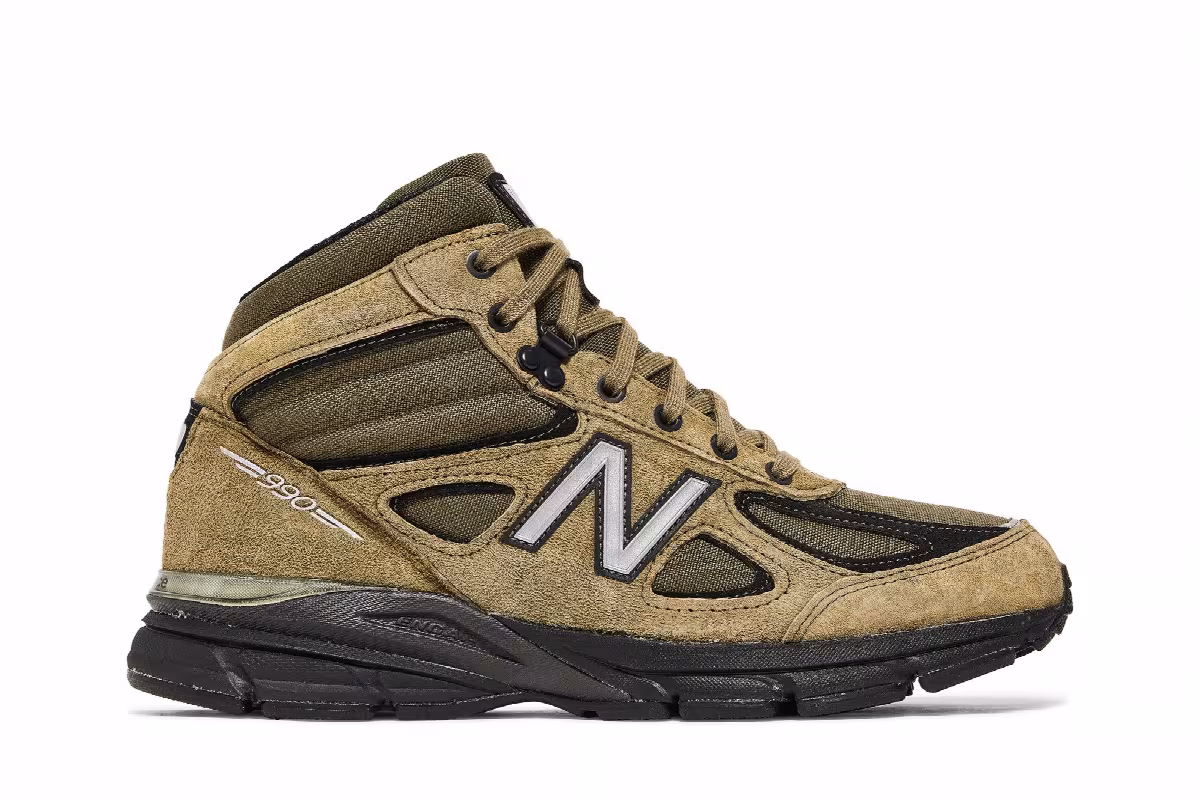 New Balance 990v4 High Made In USA Olive, view 2