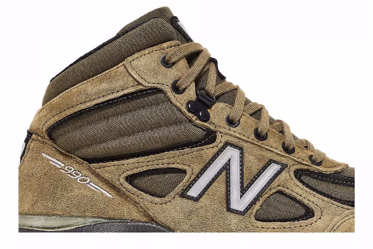 New Balance 990v4 High Made In USA Olive, view 3