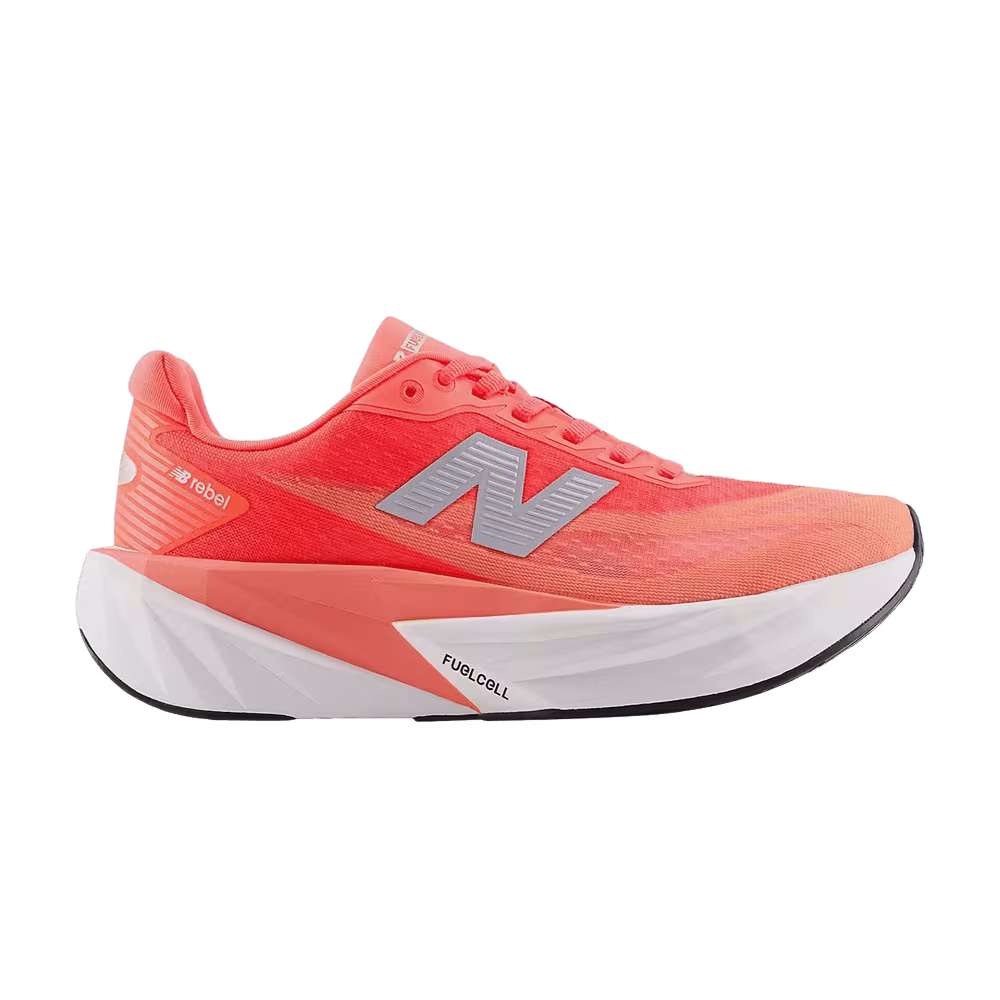 New Balance Women's Fuelcell Rebel v5 Wide White Orange