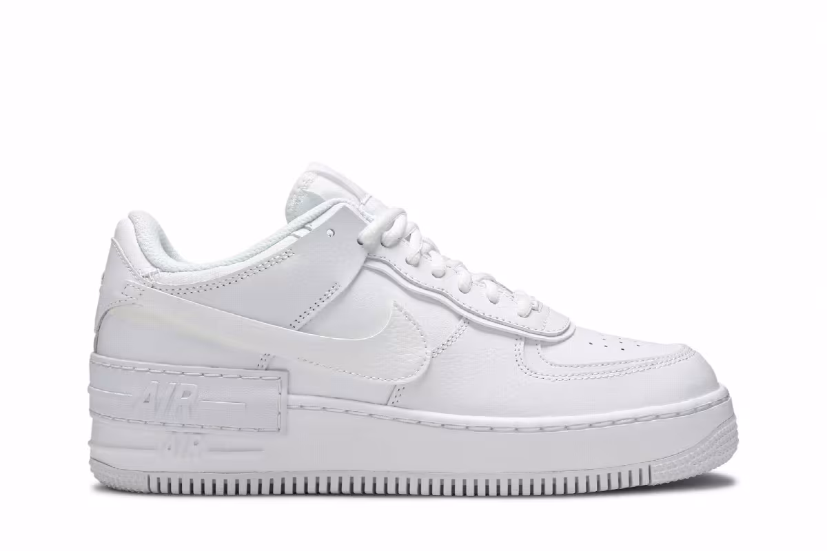Nike Women's Air Force 1 Shadow Triple White, view 2