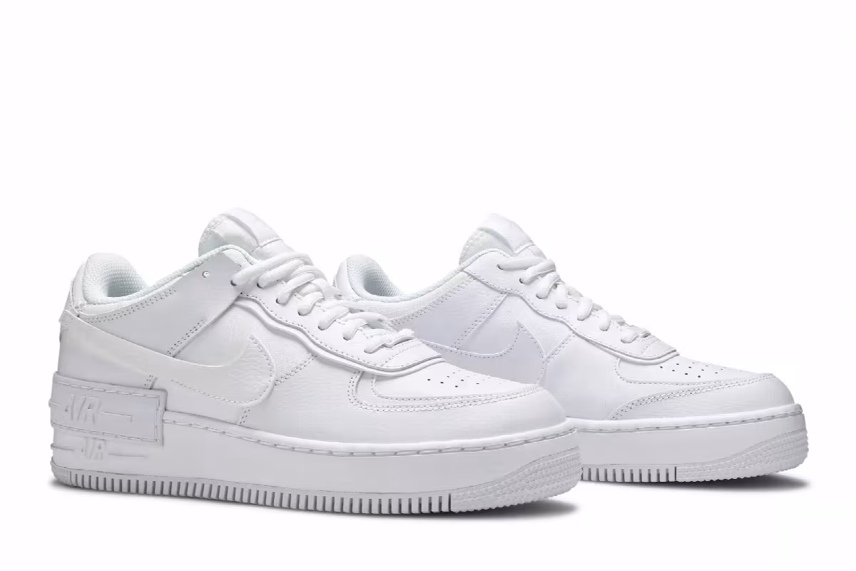 Nike Women's Air Force 1 Shadow Triple White, view 9