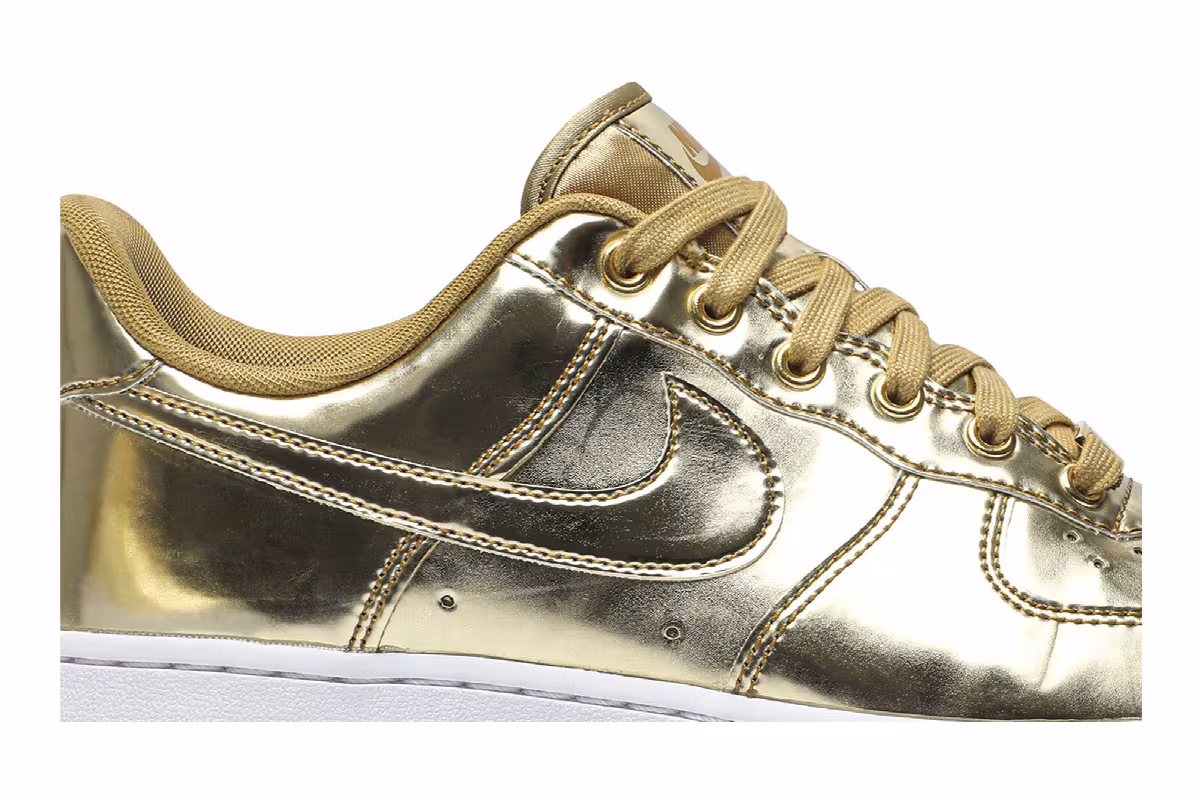 Nike Women's Air Force 1 SP Liquid Metal - Gold, view 3