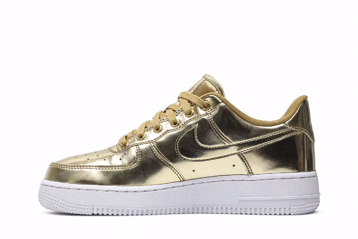 Nike Women's Air Force 1 SP Liquid Metal - Gold, view 4
