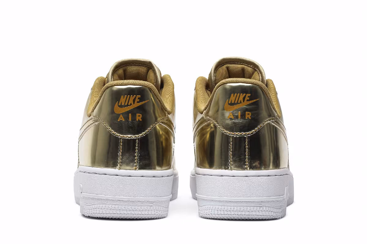 Nike Women's Air Force 1 SP Liquid Metal - Gold, view 7