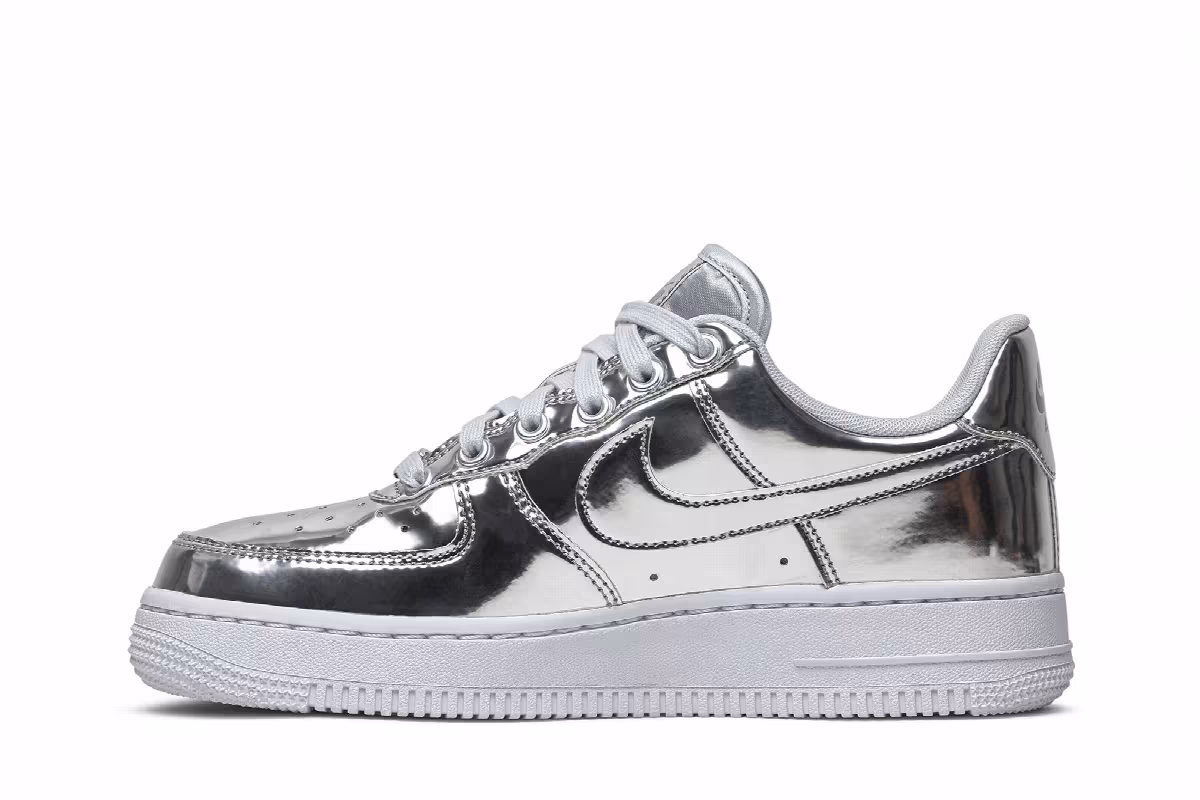 Nike Women's Air Force 1 SP Liquid Metal - Chrome, view 4