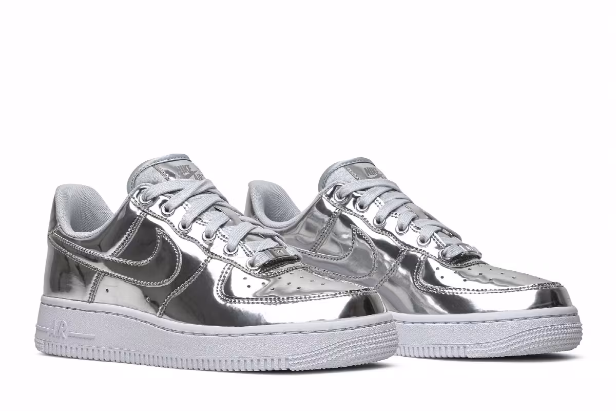 Nike Women's Air Force 1 SP Liquid Metal - Chrome, view 9