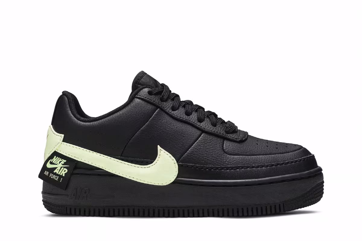 Nike Women's Air Force 1 Jester XX Black Barely Volt, view 2