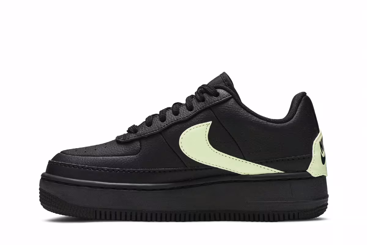 Nike Women's Air Force 1 Jester XX Black Barely Volt, view 4