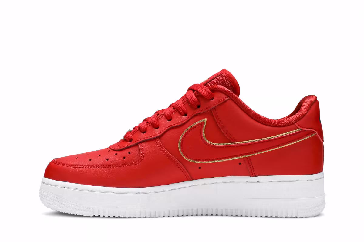 Nike Women's Air Force 1 Low Red Gold Swoosh, view 4