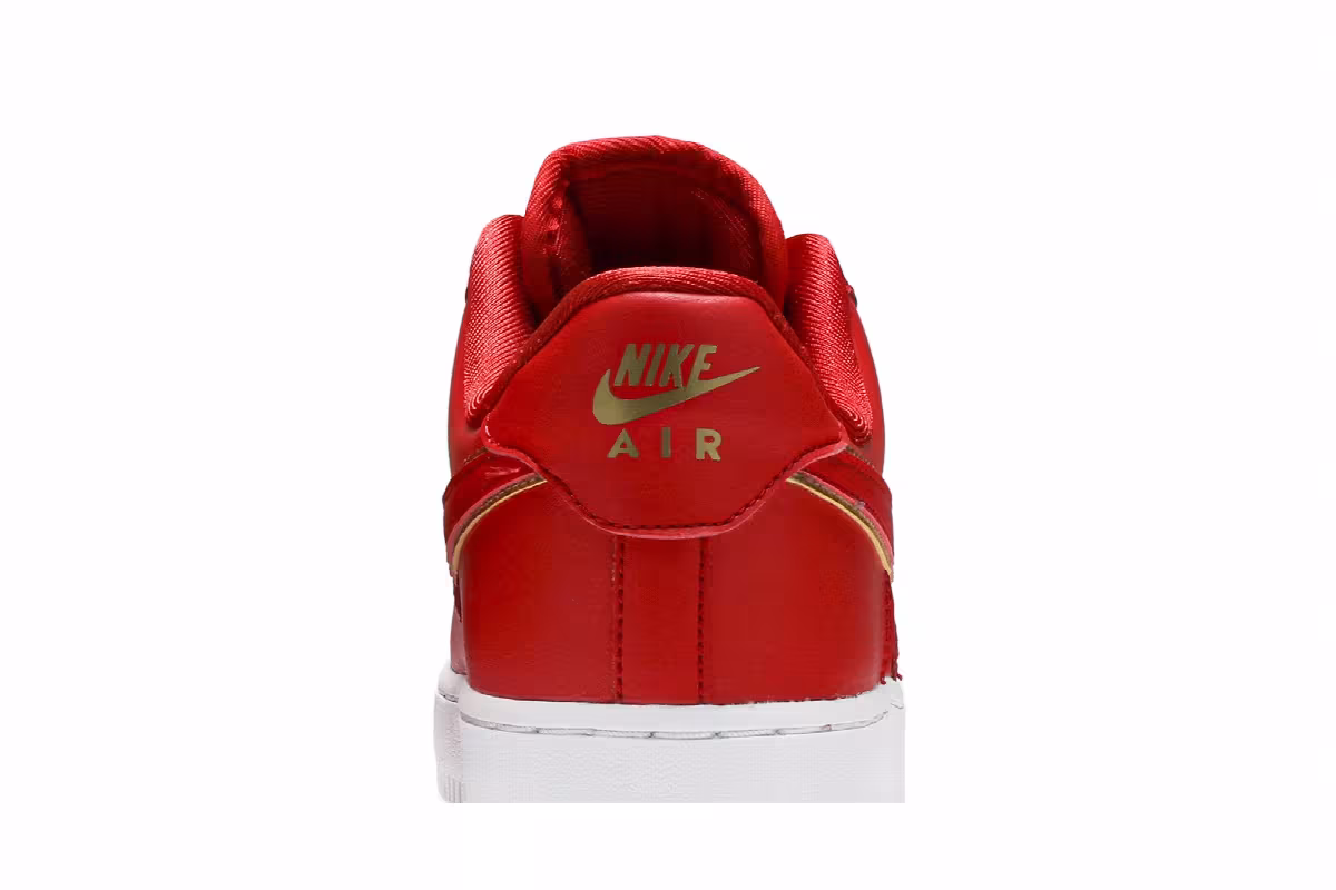 Nike Women's Air Force 1 Low Red Gold Swoosh, view 8