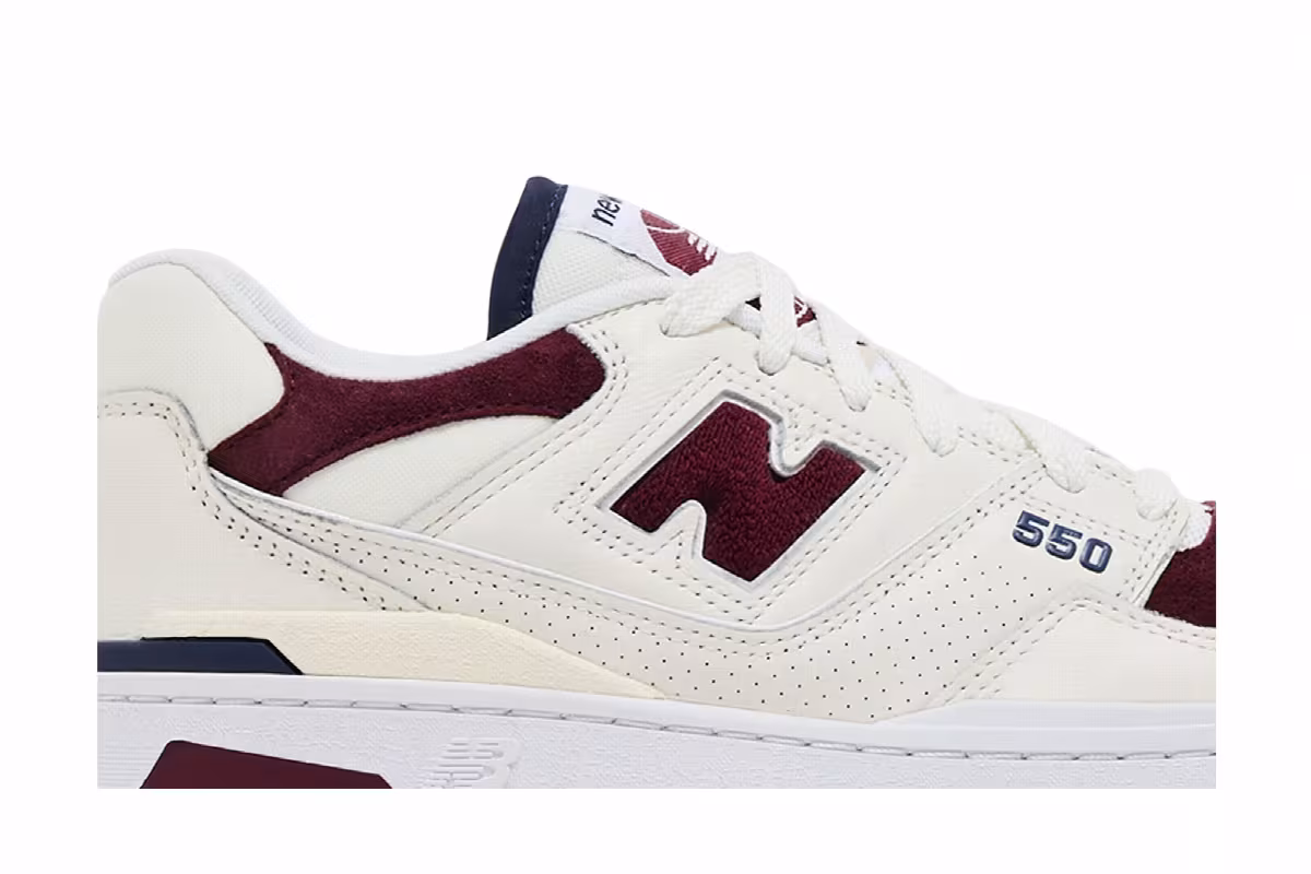 New Balance 550 Suede Toe Pack - Burgundy Navy, view 3