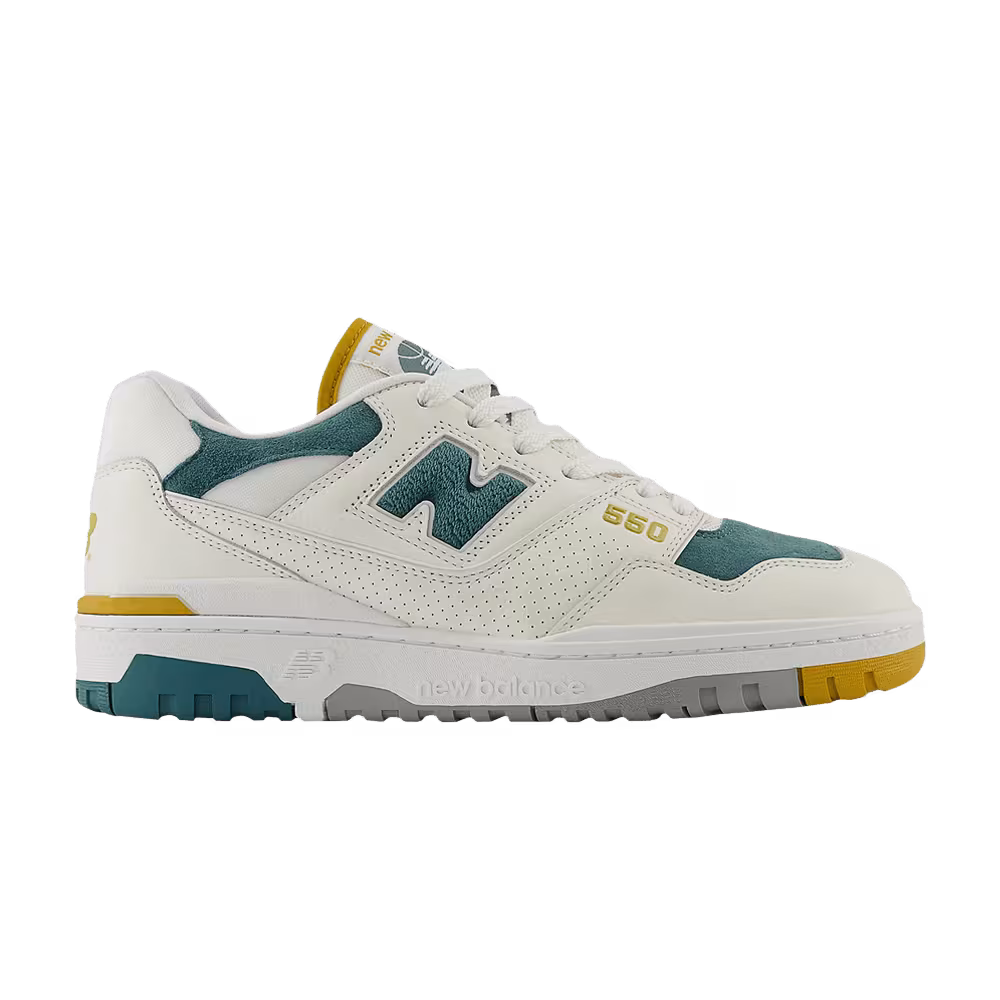 New Balance 550 Suede Toe Pack - Green Mustard