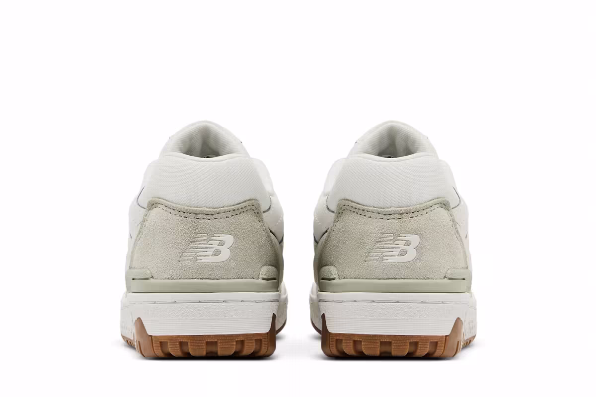 New Balance 550 Big Kid White Olive Gum, view 7