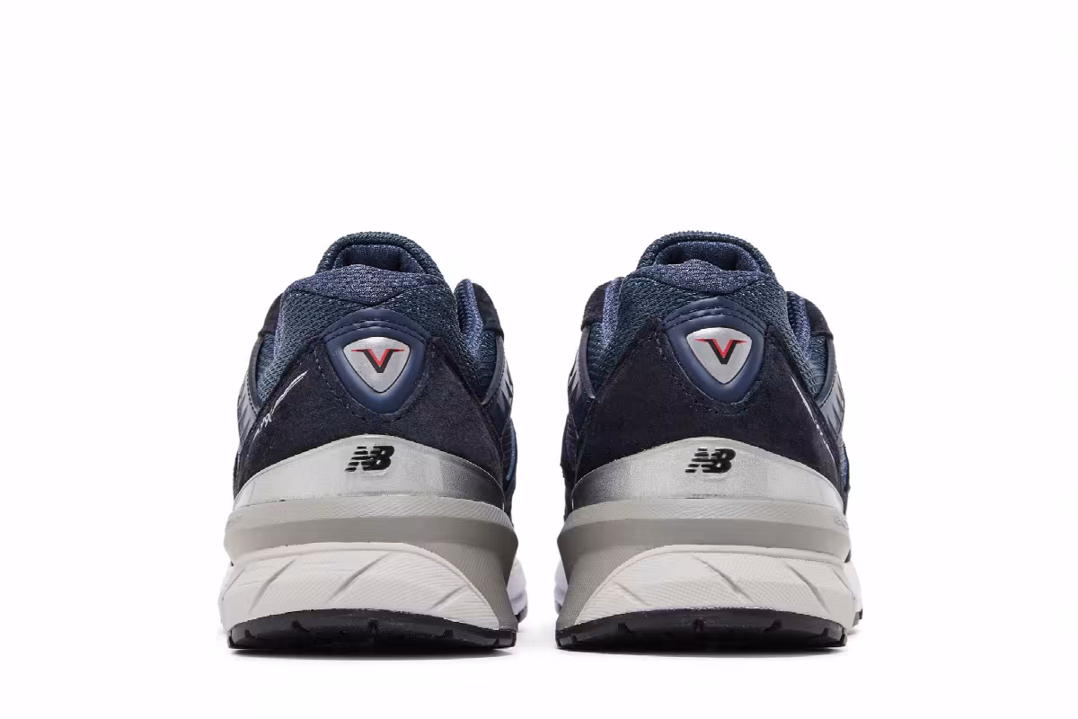 New Balance Women's 990v5 Made in USA Navy Silver, view 7