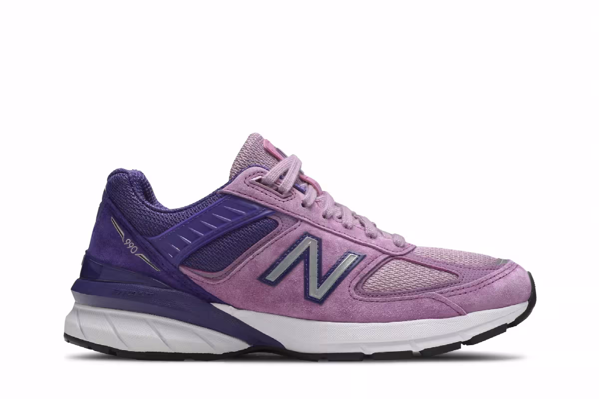 New Balance Women's 990v5 Made in USA Prism Purple Pink, view 2