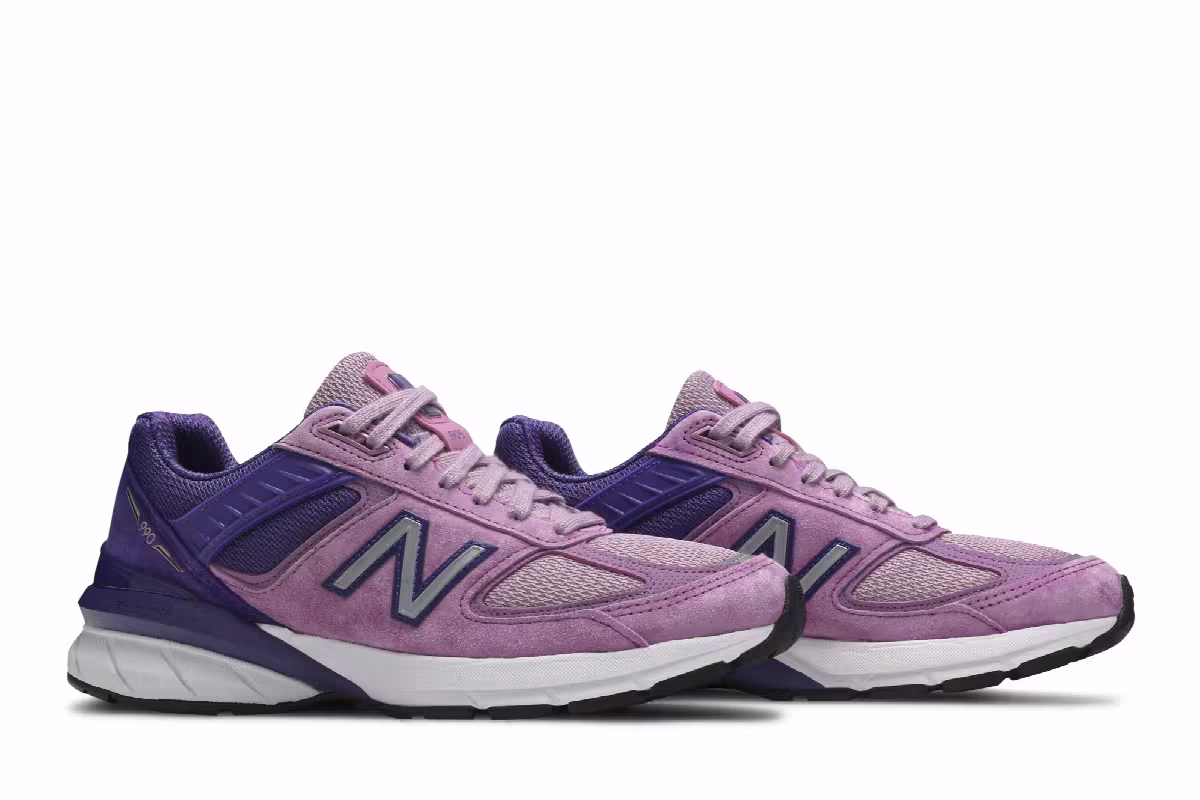 New Balance Women's 990v5 Made in USA Prism Purple Pink, view 9
