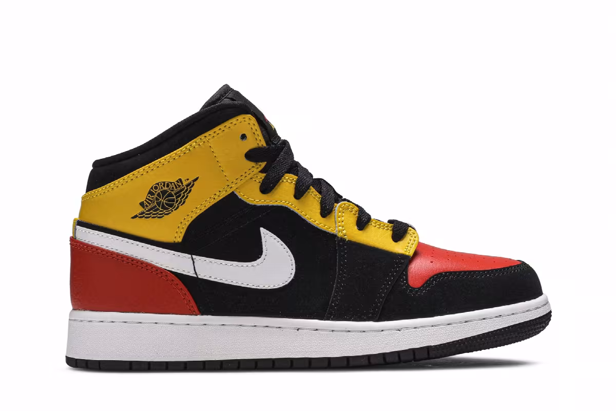 Nike Air Jordan 1 Mid SE GS Amarillo Team Orange, view 2